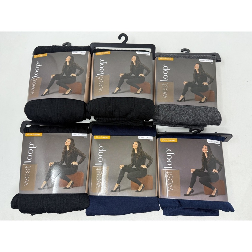 West Loop Womens Fleece Leggings Size Medium/Large (Set of 6)